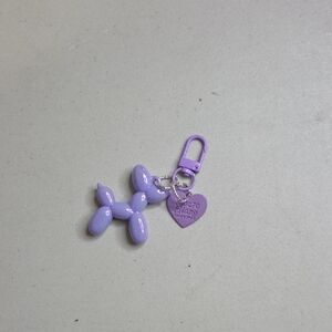 Chic Purple Balloon Dog Keychain